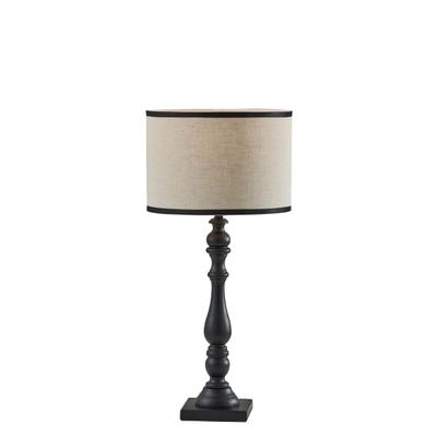 Adesso Zeek Table Lamp, 27-3/4"h, Cream Shade/black Base