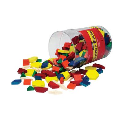 Learning Resources Wood Pattern Blocks, 5 3/4"h X 5 7/8"w X 8"d, Assorted Colors, Grades Pre-K - 3, Pack Of 250
