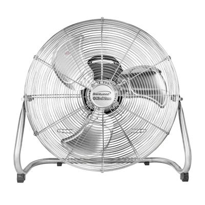 Brentwood Kool Zone 20" 3-Speed Floor Fan, 24" X 23-1/2", Chrome
