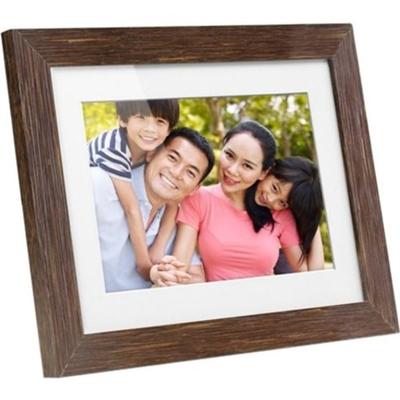 Aluratek 8 Inch Distressed Wood Digital Photo Frame With Auto Slideshow Feature - 8" Lcd Digital Frame - Wood - 1024 X 768 - Cable - 4:3 - Clock, Slideshow, Calendar
