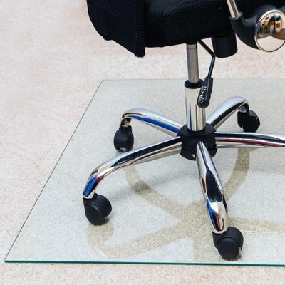 Floortex Glaciermat Heavy-Duty Glass Chair Mat For Hard Floors And Carpets, 36" X 42", Crystal Clear
