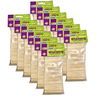 Creativity Street Mini Wood Craft Sticks, 2-9/16" X 1/16", Natural, 500 Sticks Per Pack, Case Of 12 Packs