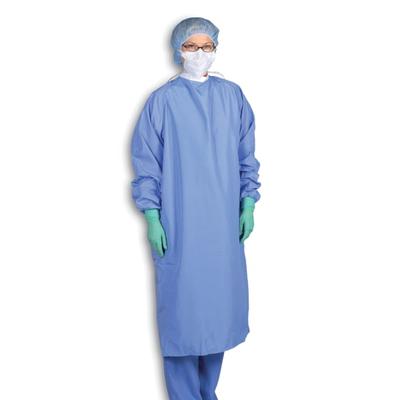 Medline 1-Ply Blockade Surgeons' Gowns, Snap Neck And Tie Mid-Back, 2X, Ceil Blue, Pack Of 12