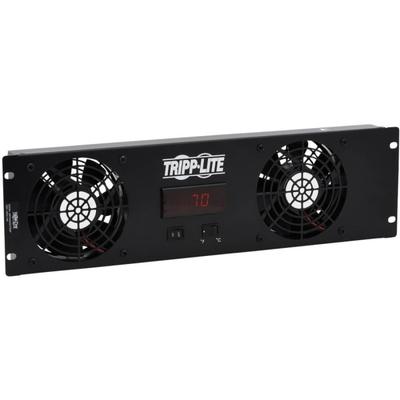 Tripp Lite Blanking Panel For 19 In. Racks - 3U, 2 12Vdc Extra-Quiet Fans, Digital Temperature Sensor, Lcd - Fan Tray Blank Panel - With Temperature Sensor - Ac 120 V - 101.6 Mm - Black