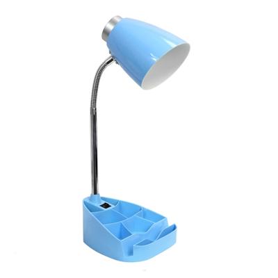 Limelights Gooseneck Organizer Desk Lamp With Tablet Stand, Adjustable, Blue Shade/blue Base