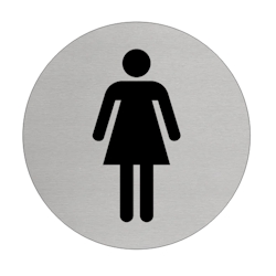 CombiCraft Aluminium Türschild 'Frau Piktogramm' - Ø75mm mit 3M-Klebeband Image