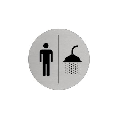 CombiCraft Aluminium Türschild 'Herren Dusche' - Ø75mm mit 3M-Klebeband Image