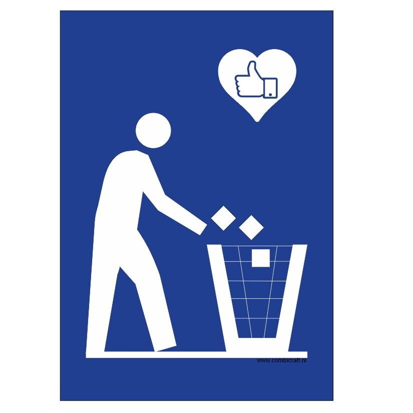 CombiCraft Schild 'Mülleimer mit Herzchen' - 21x30 cm Image