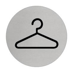 CombiCraft Aluminium Türschild 'Garderobe' - Ø75mm mit 3M-Klebeband Image