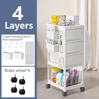 Versatile PP Storage Stroller with Multiple Compartments for All Rooms