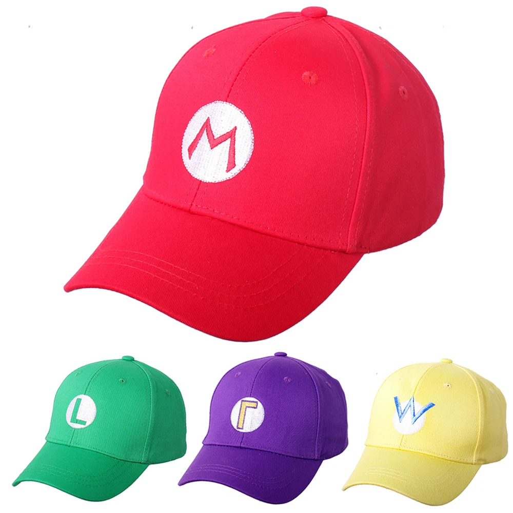 Anime Super Luigi Bros Cappello da sole Gioco Cartoon Cosplay Cappelli regolabili Berretto da baseball unisex Accessori Oggetti di scena per feste