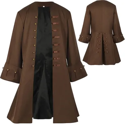 Jack Cosplay Sparrow Mittelalter Renaissance Herren Kostüm Pirat Cosplay Jacke Wikinger Ritter Image