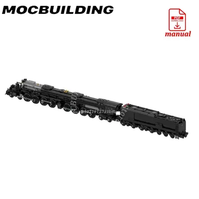 Big Boy Zug Lokomotive mit Auto Modell Stadt Verkehr MOC Bausteine Diy Montieren Ziegel Spielzeug Geschenke Bau Image