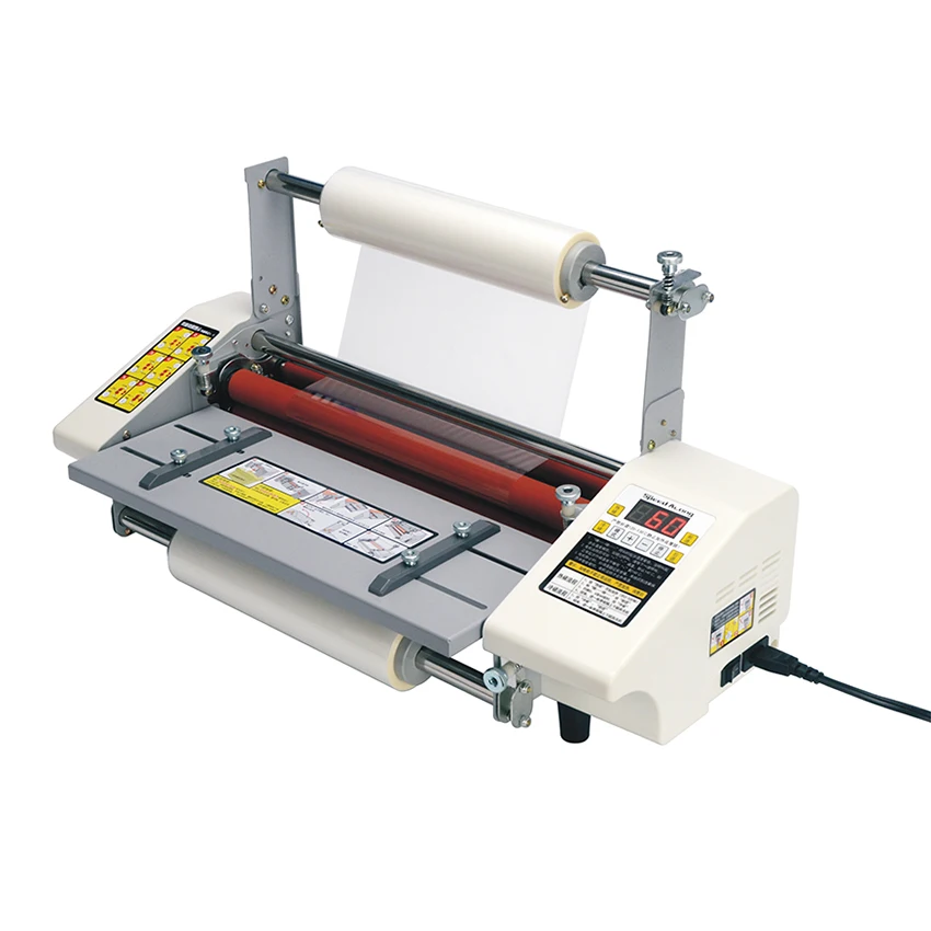 9350 A3 + 220 V Laminiermaschine Vierwalzen Kalt Heißlaminator Rollmaschine Film Foto Laminiermaschine Englische Bindung Image