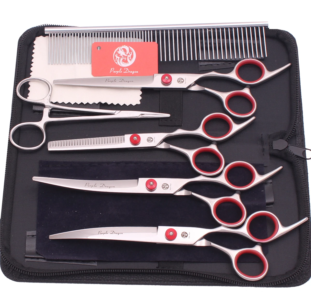 Purple Dragon Dog Groomming Schere 6" 7'' JP Edelstahl Haustier Friseurschere Effilierschere Gebogene Schere Hundeschneiden Z3001 Image