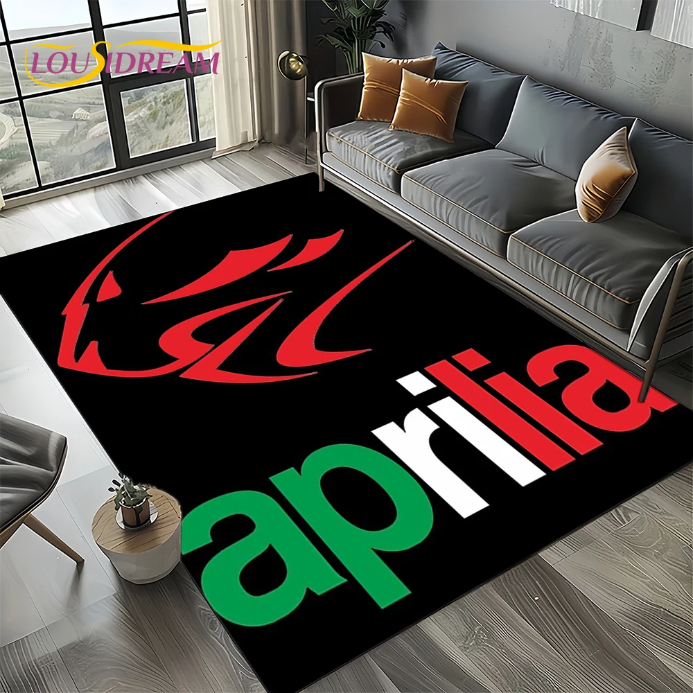2025 Aprilia Racing Car Logo Motorcycle Carpet Rug for Bedroom Living Room Home Sofa Decoration,kids Play Decor Floor Mat Gift