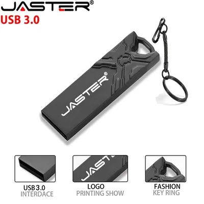Neues kostenloses LOGO USB-Flash-Laufwerk 3.0 High Speed 64 GB Black Metal Memory Stick 32 GB Pen Drives 16 GB U Disk Fotografie Geschenk Schlüsselanhänger Image