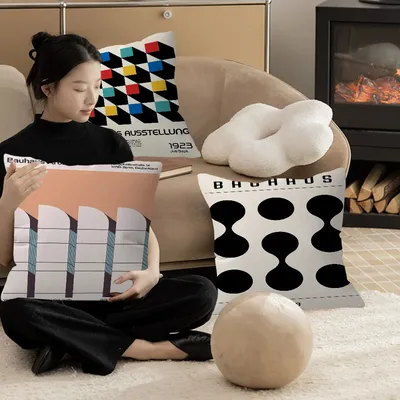 Modernes B-Bauhaus-Kunstkissen, Geschenk für Zuhause, Büro, Dekoration, Kissen, Schlafzimmer, Sofa, Image