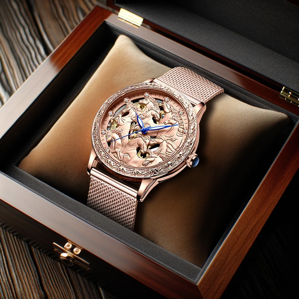 Neue Herren uhr mit Business-Stil, High-End, atmos phärisch, Nische, gut aussehend, Retro, Roman und vielseitiger leuchtender mechanischer Uhr Image