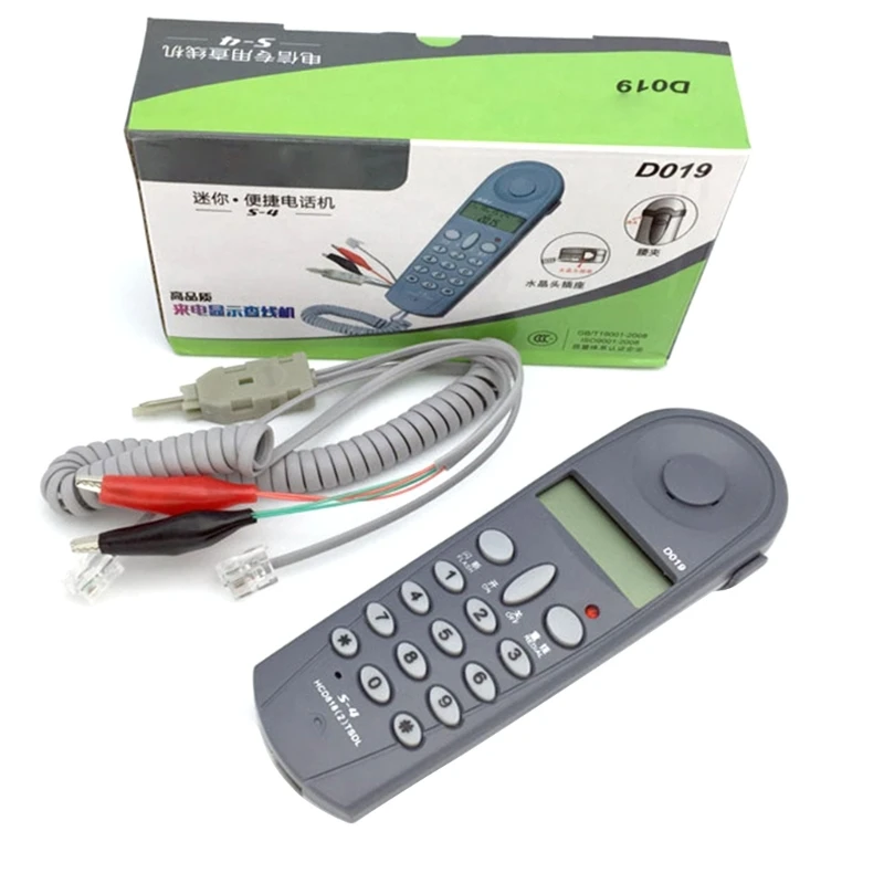 Téléphone de test téléphonique filaire, téléphone fixe D019 avec affichage de l