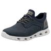 Slip-On Sneaker RIEKER SPORT, Herren, Gr. 46, grau (dunkelblau, grau), Lederimitat, Textil, sportlich, Schuhe, Freizeitschuh, Halbschuh, Schlupfschuh mit modischer Laufsohle