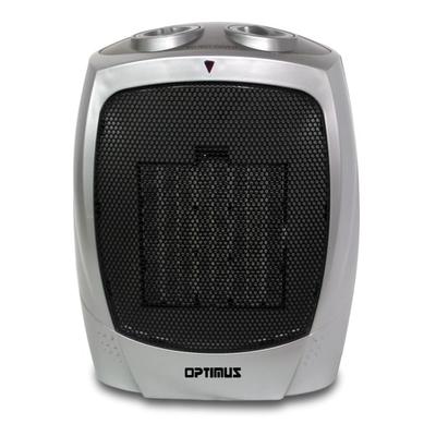 Optimus 1500-Watt Portable Ceramic Heater With Thermostat, 8"h X 6-1/4"w, Silver