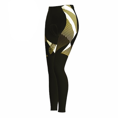 Damen Streifen Fahrradhose Fahhrad Strumpfhosen Mountainbike MTB Straßenradsport Sport 3D-Polster Radfahren Feuchtigkeitsableitend Atmungsaktiv Gelb Rot Spandex Bekleidung Fahrradbekleidung Image