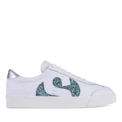 Superga 2843 Club S Comfleaglitterw - White-blue Lt-white-blue Lt