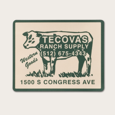 Tecovas I'm Going to Texas Sticker, Cream/Green