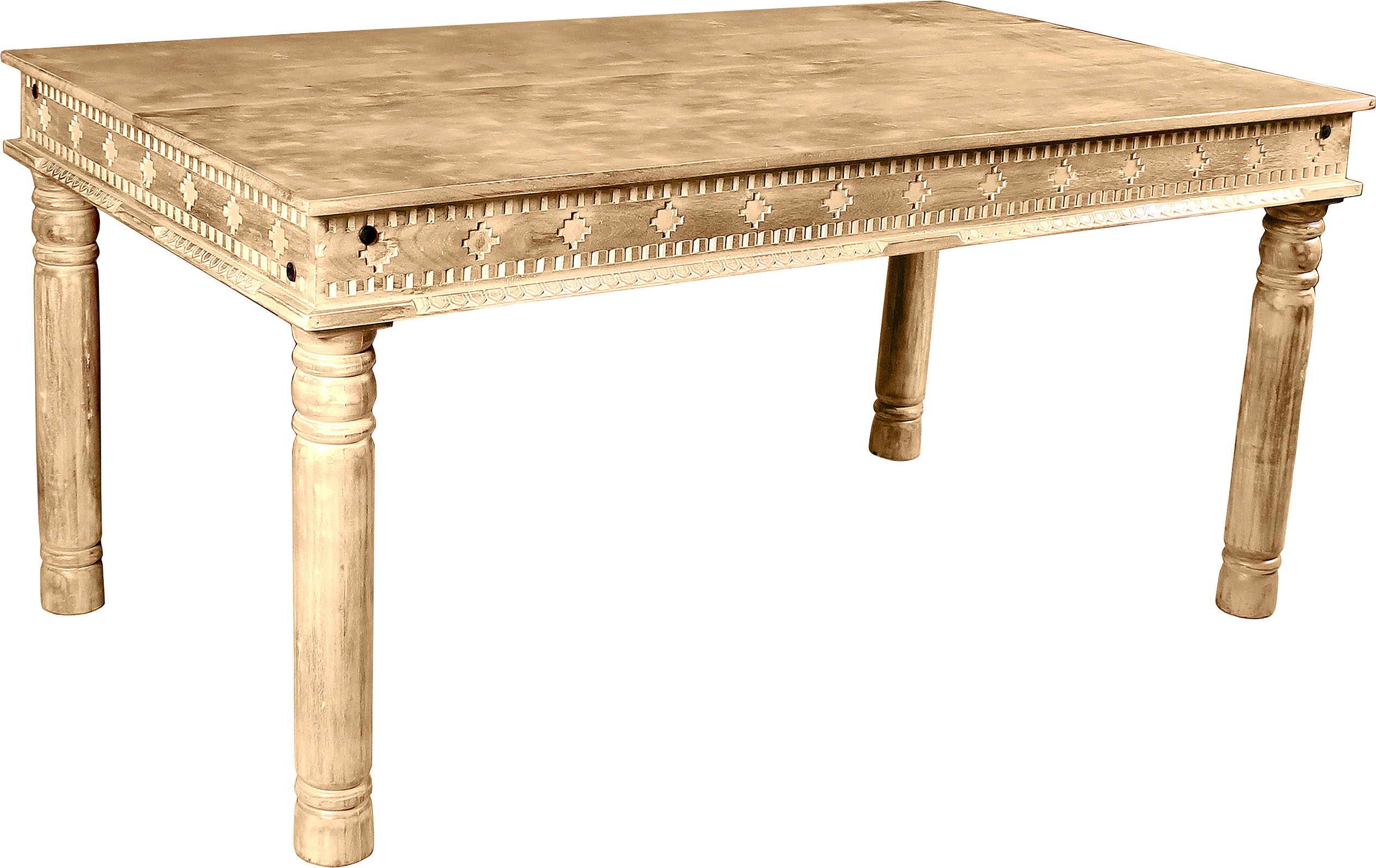 Esstisch SIT "Lakadee", beige (natur), B:160cm H:76cm T:90cm, Tische, Rechteckiger Esstisch Esstisch Holz-Esstische, mit detailreichen Schnitzereien Image