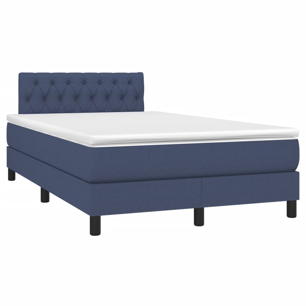 vidaXL Boxspringbett mit Matratze & LED Blau 120x190 cm Stoff Image