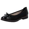 Ballerina RIEKER, Damen, Gr. 40, schwarz, Lederimitat, Lacklederimitat, unifarben, elegant, Schuhe, Loafer, Schlupfschuh, Flats, Slipper, Businessschuh mit Schleifchen