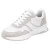 Keilsneaker RIEKER SPORT, Damen, Gr. 39, grau (weiß, hellgrau), Glattleder, Veloursleder, sportlich, Schuhe Sneaker, Schnürschuh, Halbschuh, Freizeitschuh mit Kontrastdetails