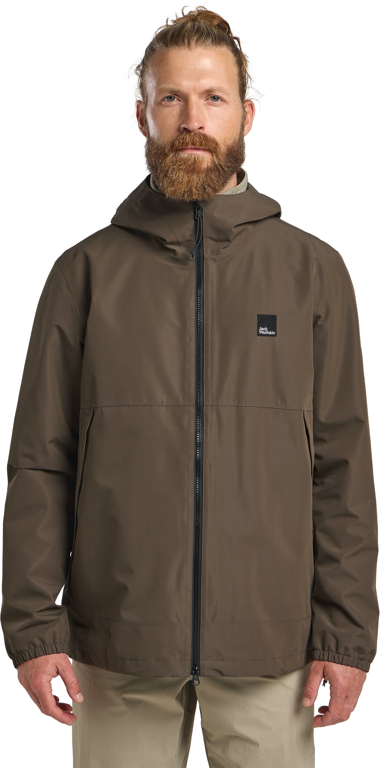 Funktionsjacke JACK WOLFSKIN "TERRAVIEW 2L JKT M", Herren, Gr. XL (54/56), braun (cold, coffee), Oberstoff: 100% POLYESTER ; Futter 1:00% POLYESTER, Jacken Funktionsjacke