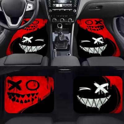 TEMU 2pcs/4pcs Anime Halloween Car Floor Mats Set - , Non-slip & Easy To Clean - Vehicles Image