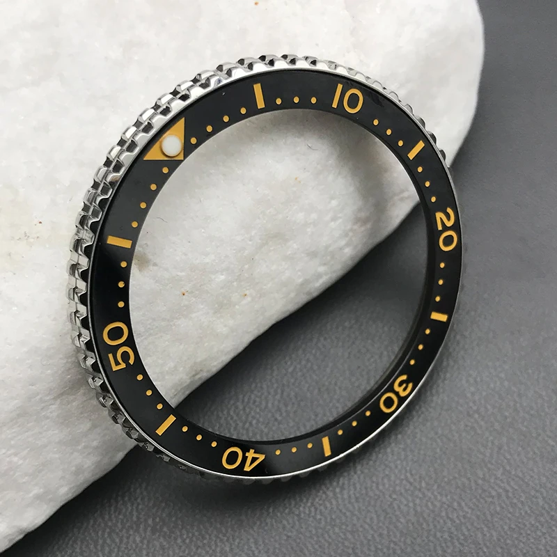 SKX007 Edelstahl-Lünette, drehbarer Ring mit Keramik-Lünetteneinsatz, passend für SKX007 SKX009 SRPD Herrenuhrengehäuse, Teile, Geschenke Image