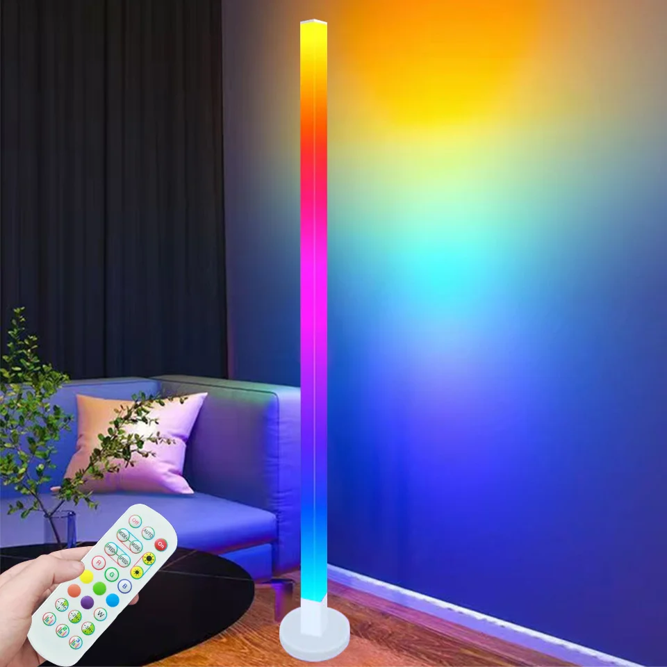 Smart RGB LED Stehleuchte Fernbedienung/Schalter/APP-Steuerung USB Musik Sync Ecke Moderne Stimmung Stehleuchte für Wohnzimmer Gaming Party