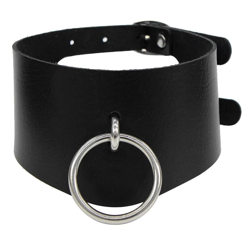 Punk gothique en cuir Pu collier ras du cou pendentif ceinture collier sur le cou colliers Goth tour de cou femmes filles Rock bijoux cadeau