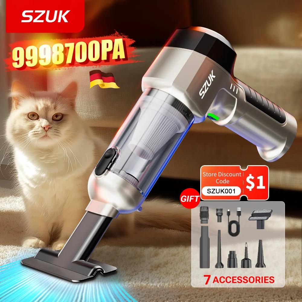 SZUK C017MAX aspirateur de voiture Portable Mini aspirateur à main sans fil forte aspiration nettoyeur de voiture Machine de nettoyage aspirateur pour voiture aspirateur sans fil puissant mini