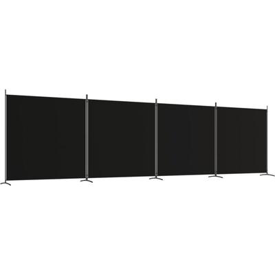 4-tlg. Paravent Schwarz 698x180 cm Stoff vidaXL Image