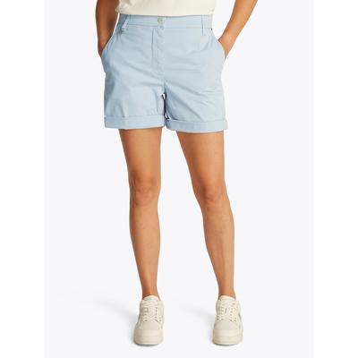 Chinoshorts TOMMY HILFIGER "CO BLEND GMD CHINO SHORT", Damen, Gr. 38, N-Gr, blau (breezy blau), Web, Obermaterial: 65% Baumwolle, 33% Lyocell, 2% Elasthan, unifarben, casual, regular fit kurz, Hosen, mit Umschlagsaum Image