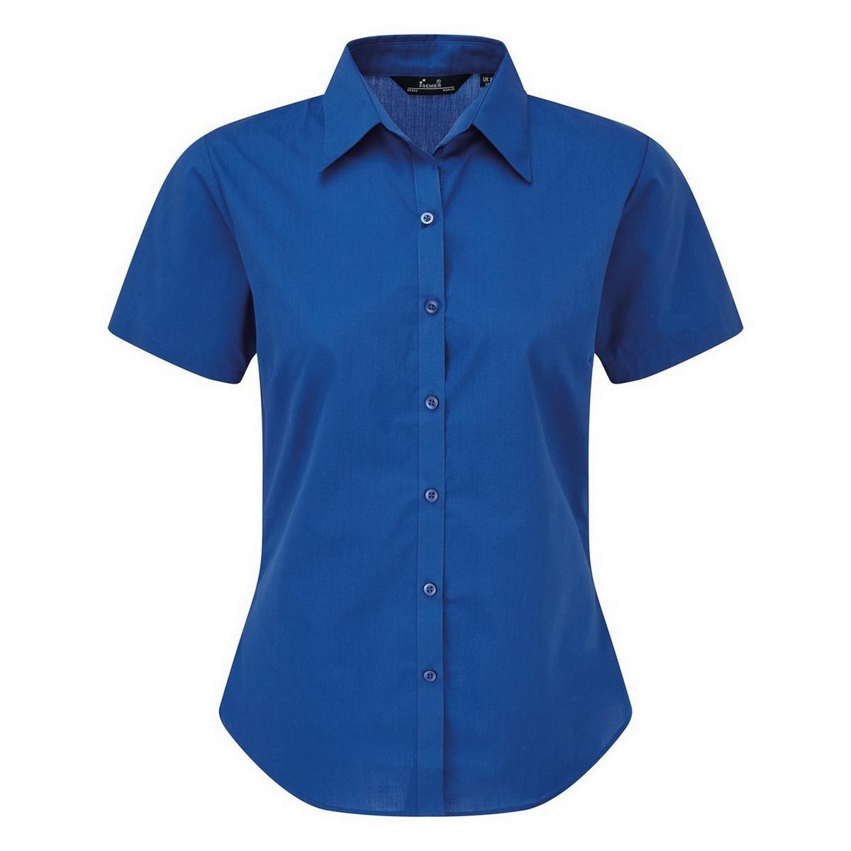 Premier Damen Kurzarm Popeline Bluse / Arbeitshemd (Königsblau) Image