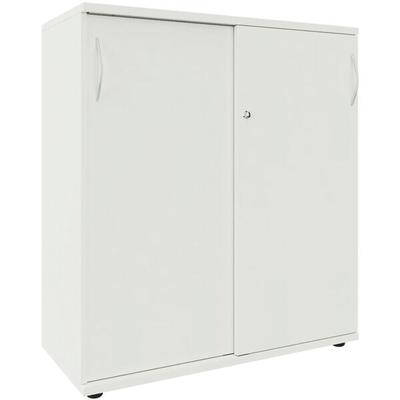 fm Büromöbel Schiebetürenschrank 100 cm extrabreit 3 OH weiß, 100x111.5x44.2 cm Image