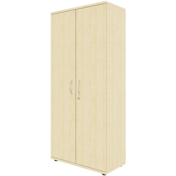 fm Büromöbel Flügeltürenschrank abschließbar für 5 Ordnerhöhen Breite 80 cm beige, 80x185.1x44.2 cm
