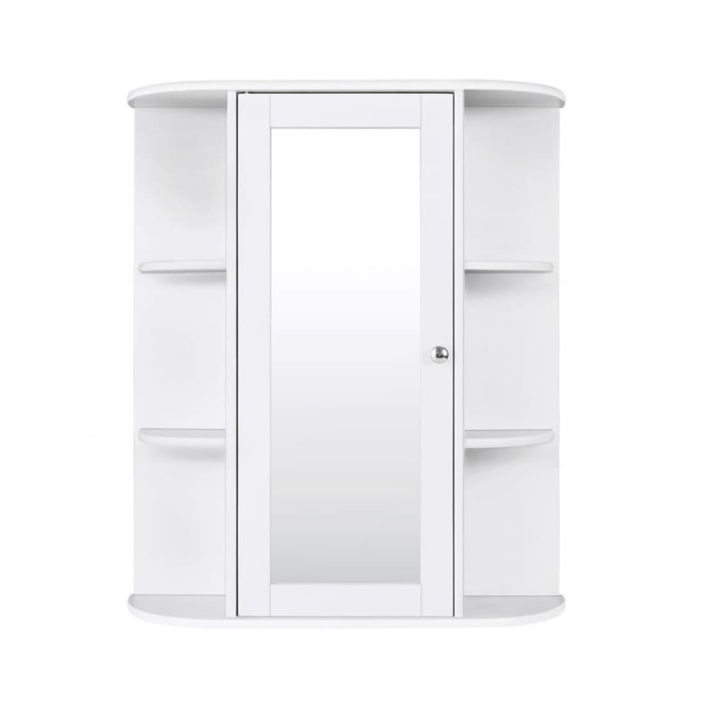 Meuble mural avec miroir de salle de bain blanc 65 x 17 x 63cm