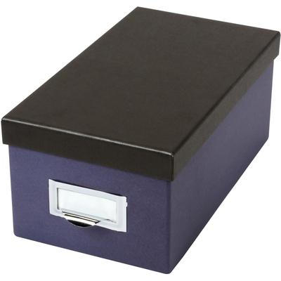 TOPS 406462 Index Card Storage Box, 6-1/2"Wx11-1/2"Lx5"H, Indigo/Black TOP406462
