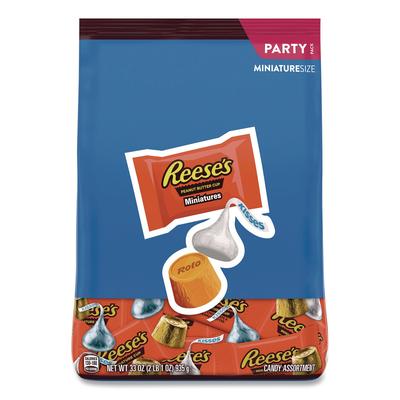 Hershey's Miniatures Variety Party Pack, Assorted Milk Chocolates, 33 oz Bag (HRSHEC40049)