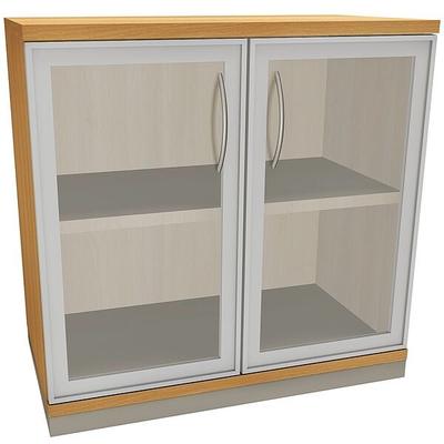 fm Büromöbel Aktenschrank »Sidney« 2 OH klare Acrylglastüren braun, 80x78.1x44.2 cm Image