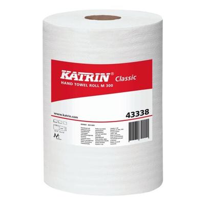 Katrin 6x Handtuchrolle Katrin Classic Innenabrollung 1-lagig, weiß, 18,5 cm x 300 m, E weiß Image