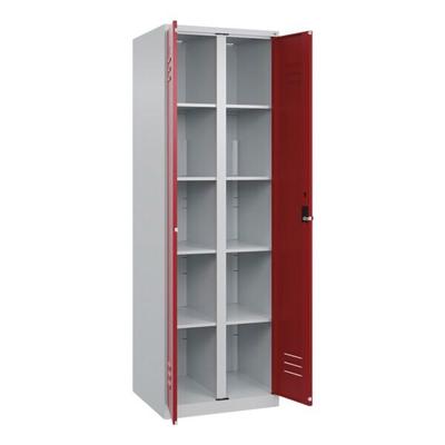 CP Wäschespind »Classic Plus zueinander zuschlagende Türen Korpus lichtgrau« Drehri rot, 60x185x50 cm Image